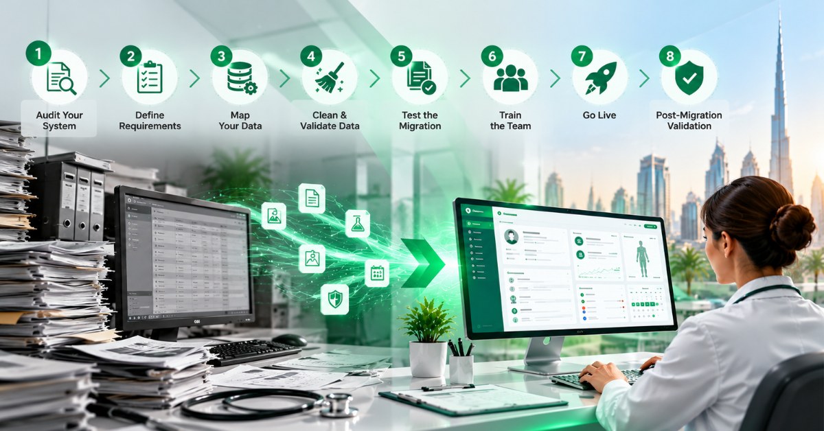 8-step process to switch EMR systems in a UAE clinic